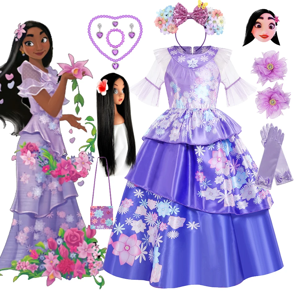 

Disney Encanto Isabela Role Play Costume Girl's Cosplay Princess Dresses Carnival Birthday Party Halloween Prom Gowns 3-11Y