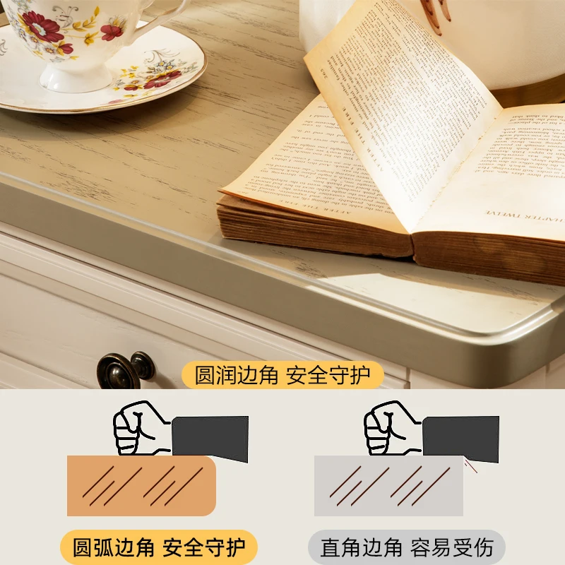 Американская прикроватная тумбочка из цельного дерева яйцо молоко белый красный