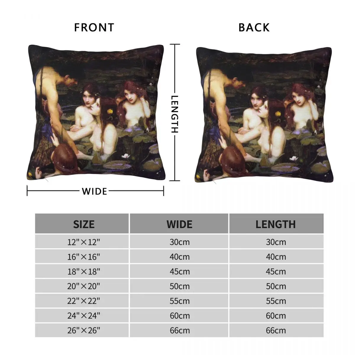 Hylas And The nymphi By J W Waterhouse Подушка Чехол