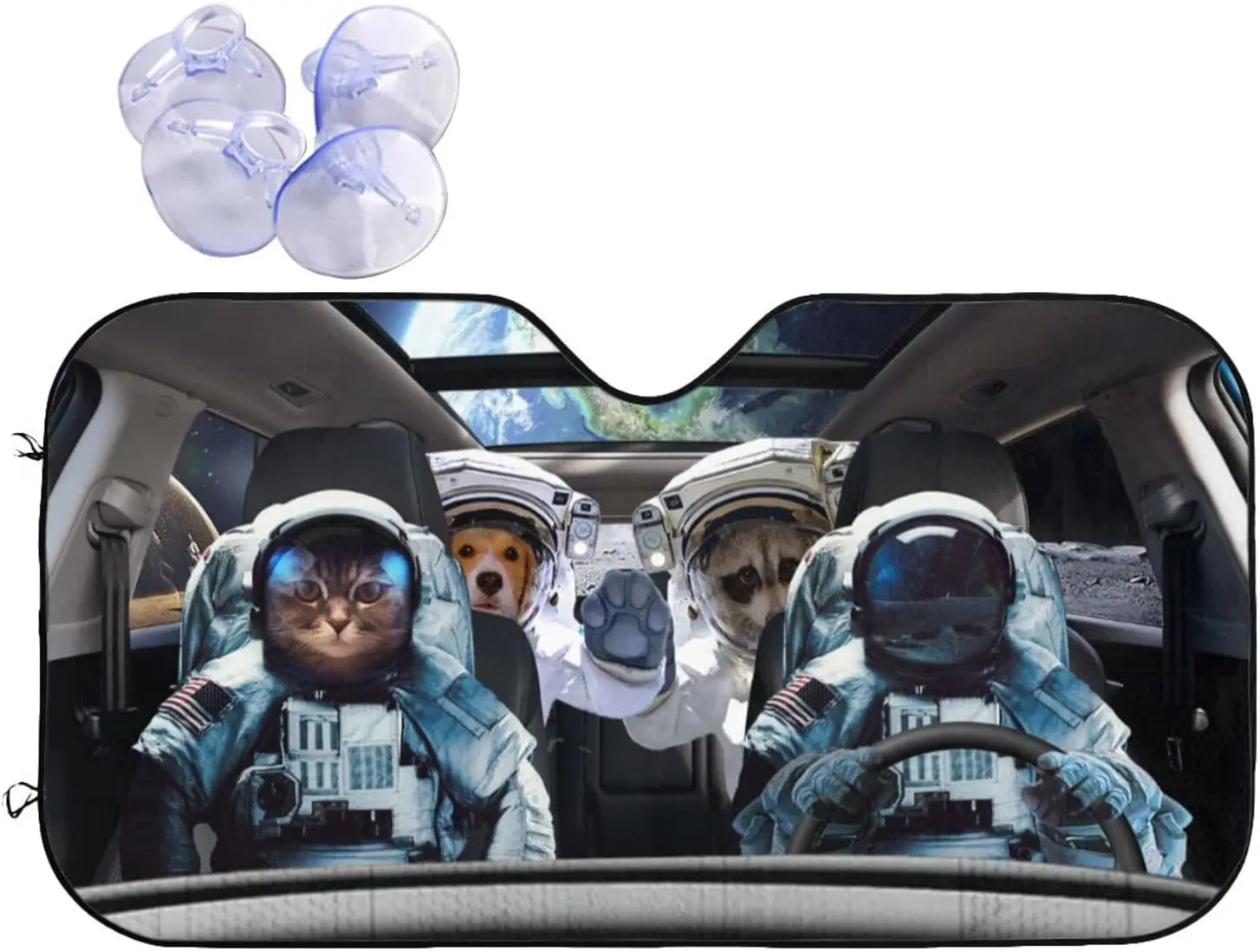 

Car Sun Shade Windshield Astronaut Car Front Window Shade Keep Car Cool From The Sun Heat Insulation Visor for Most Sedans SUV