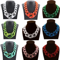 ins exaggerated acrylic twist oversized choker necklace hip hop jewelry for women statement chunky link chain collar necklace