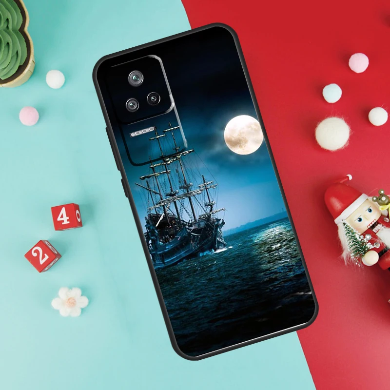 Фото Чехол «Старый корабль в море в лунную ночь» для Xiaomi 17 Pro Max 14 15 13T 14T 15T Pro POCO F8 Ultra F7 F5 F6 X5 X6 X7 X8 Pro №2