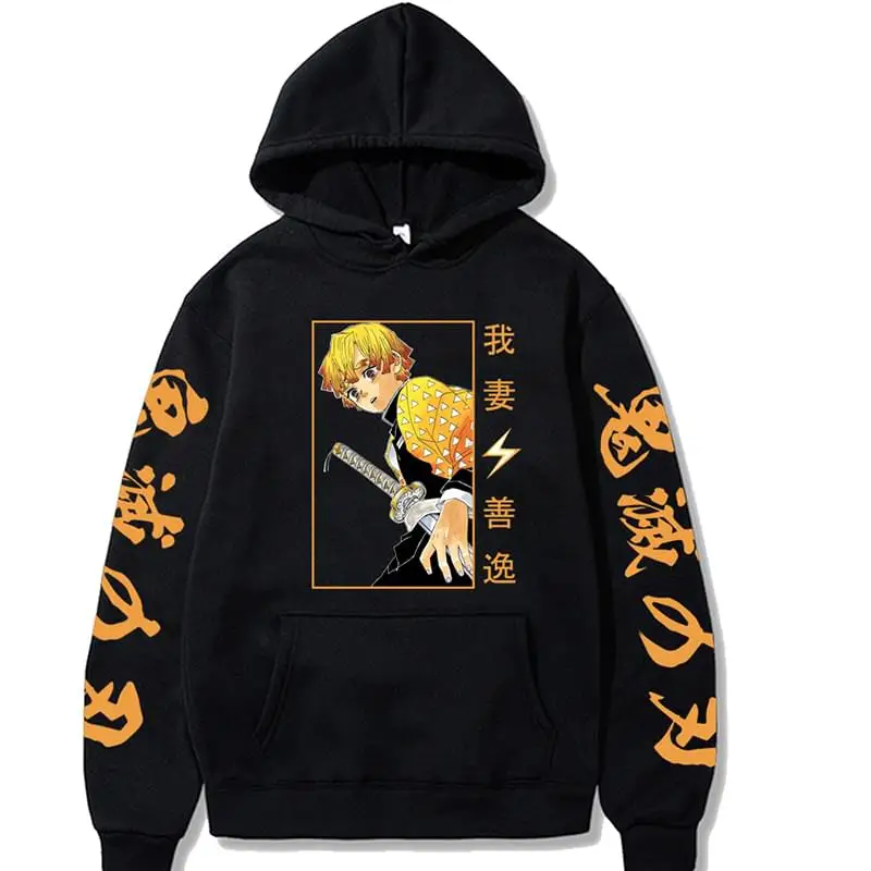 

Anime Demon Slayer Hoodies Agatsuma Zenitsu Printed Men's Sweatshirt Harajuku Streetwear Casual Unisex Pullover