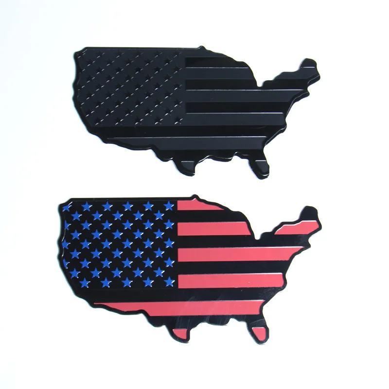 

1Pcs USA Black Flag Map Auto Fender Emblem for Cars Trucks Laptop Wall (Black with Thin Blue Line, 7"x4"/18cm*10cm)