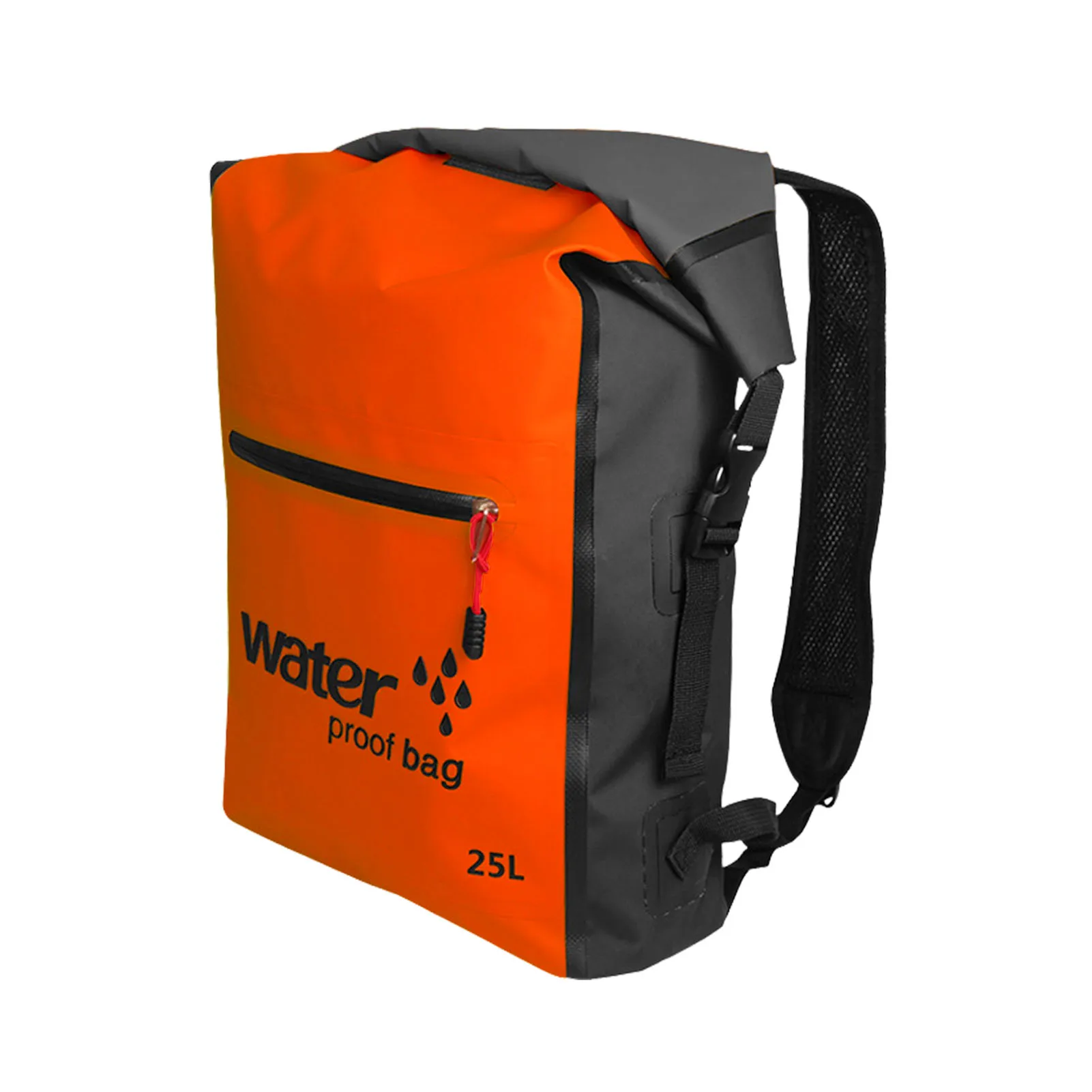 

Waterproof Dry Bag Waterproof Backpack 25LHeavy Duty Roll-Top Closure with Easy Access Front-Zippered Pocket Adjustable Straps