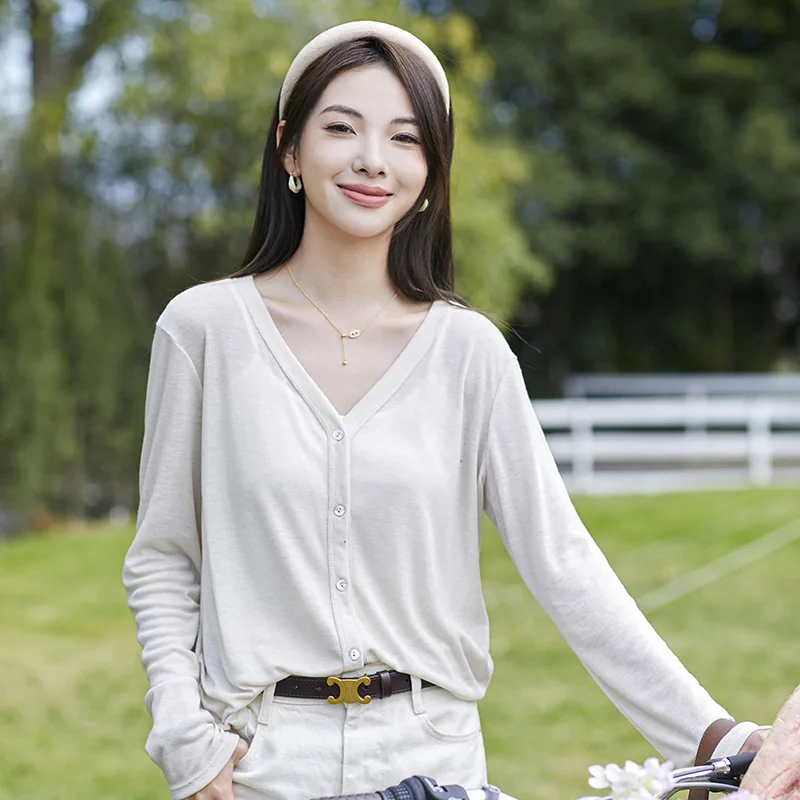 Солнцезащитная одежда Женский Летний Тонкий короткий вязаный кардиган из