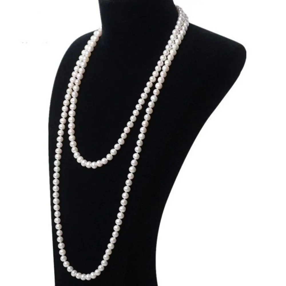 

Luxury Elegant Vintage Sweet Imitation Pearl Sweater Chain Women Choker Clavicle Chain Korean Style Long Necklace