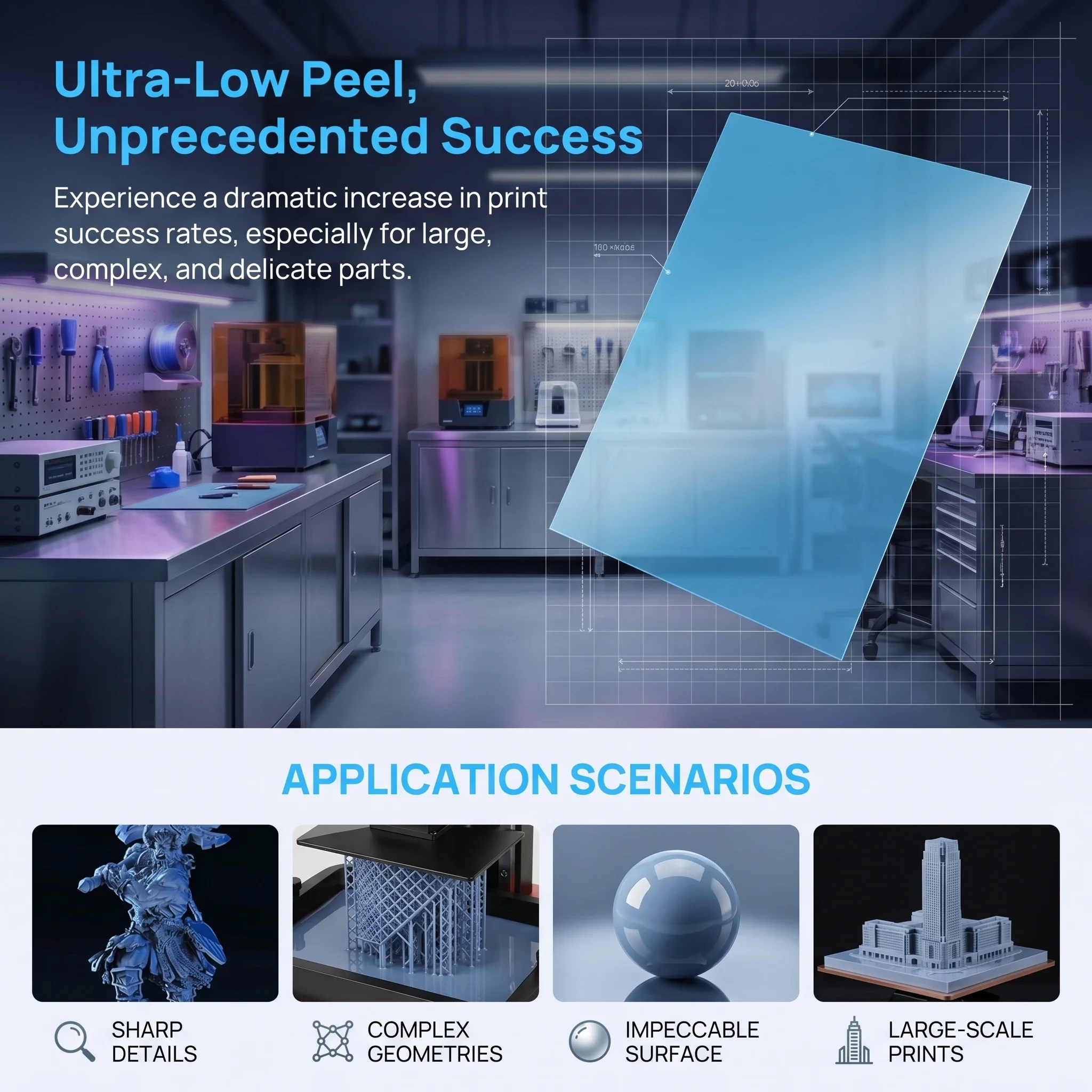 Фото Высокоскоростная пленка ACF для 3D-принтеров ANYCUBIC Photon Mono M7 Max, M3 Max, ELEGOO Jupiter 2 SE (аксессуары для LCD-принтеров) №3