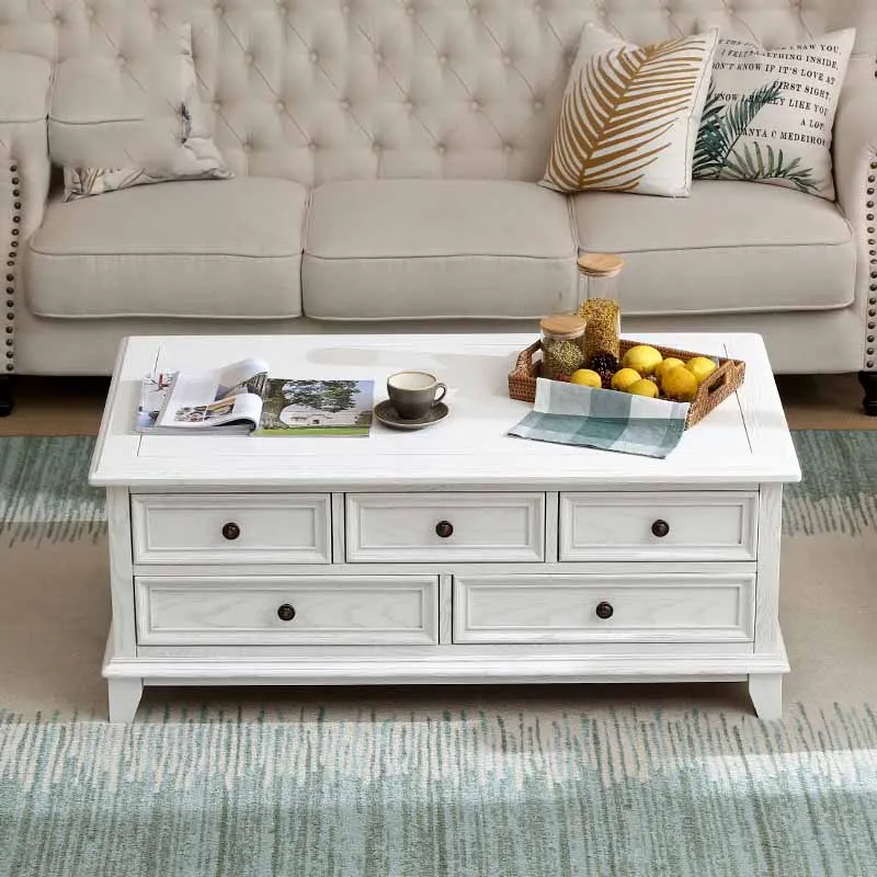 Уникальный прямоугольный журнальный столик ящики для хранения напольный