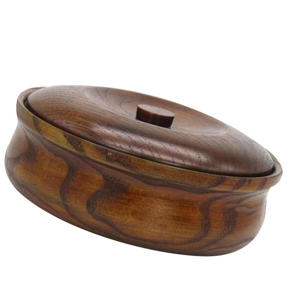 

Wood Bowl with Lid Serving Dishes Wood Serving Platter Fruit Plate Bowl Appetizer Snack Tray Fruits Bowl for Home Store