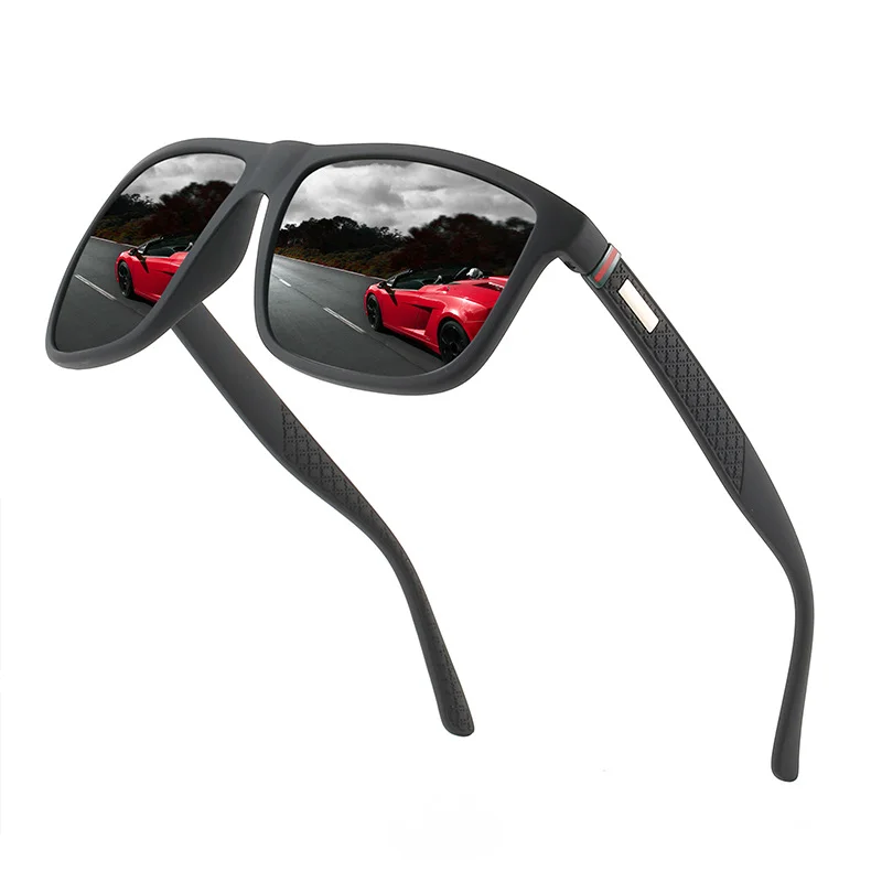 

2023 Fashion Square Polarized Sunglasses Men Vintage Plastic Male Sun Glasses Women Stylish Black Sport Shades UV400