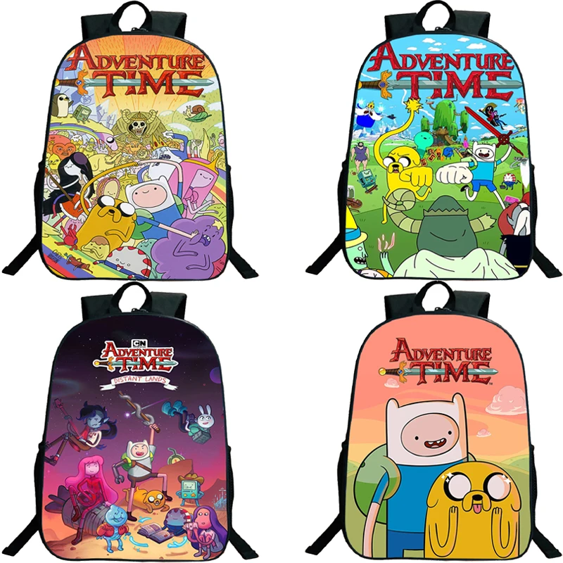 

Finn Jake Adventure Time School Bags Children Cartoon Rucksack Boy Girl Schoolbag Softback Travel Dayback Large Capacity Bookbag