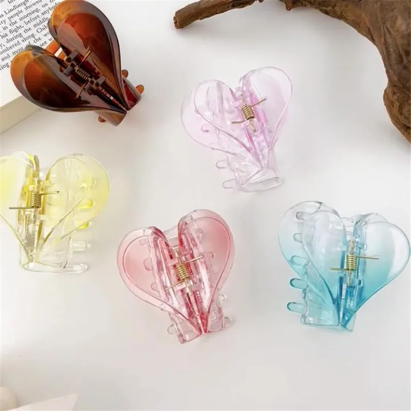 

Woman Two Layers Heart Shape Hair Clips Claw Women Girls Fashion Hair Accessories Crab Hairpins Headwear Hair Clamps