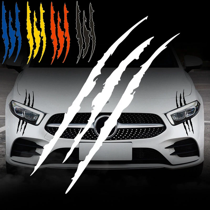 

Car Sticker Universal Monster Claw Scratched Stripe Decal Marker Reflective Waterproof Motorcycle Auto Decoration Accessories