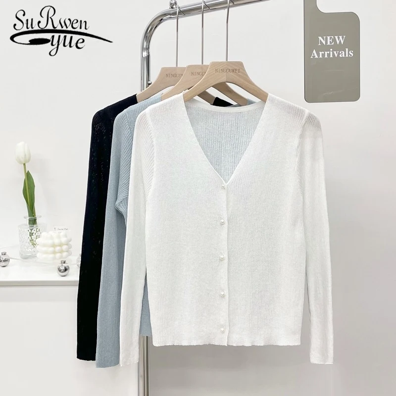 

Knitted cardigan women's thin summer with suspender skirt with ice silk short air-conditioning shirt coat with cardigan 22459