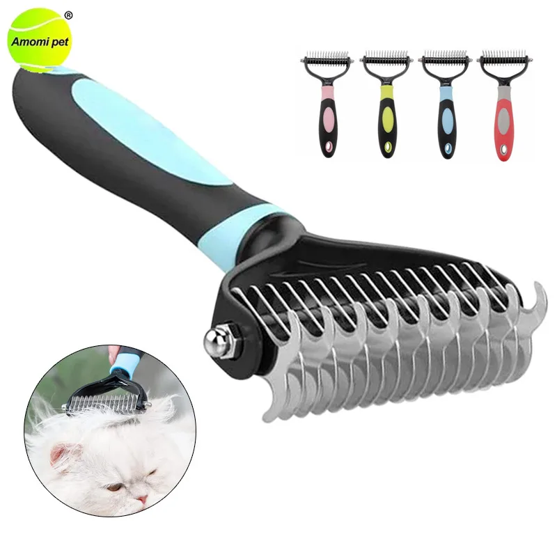 

Pet Dog Comb Hair Removal Pet Puppy Grooming Tools 2 Sided Desheding Brush Professional Undercoat Flying Hair Cleaning Brush
