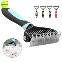pet dog comb hair removal pet puppy grooming tools 2 sided desheding brush professional undercoat flying hair cleaning brush