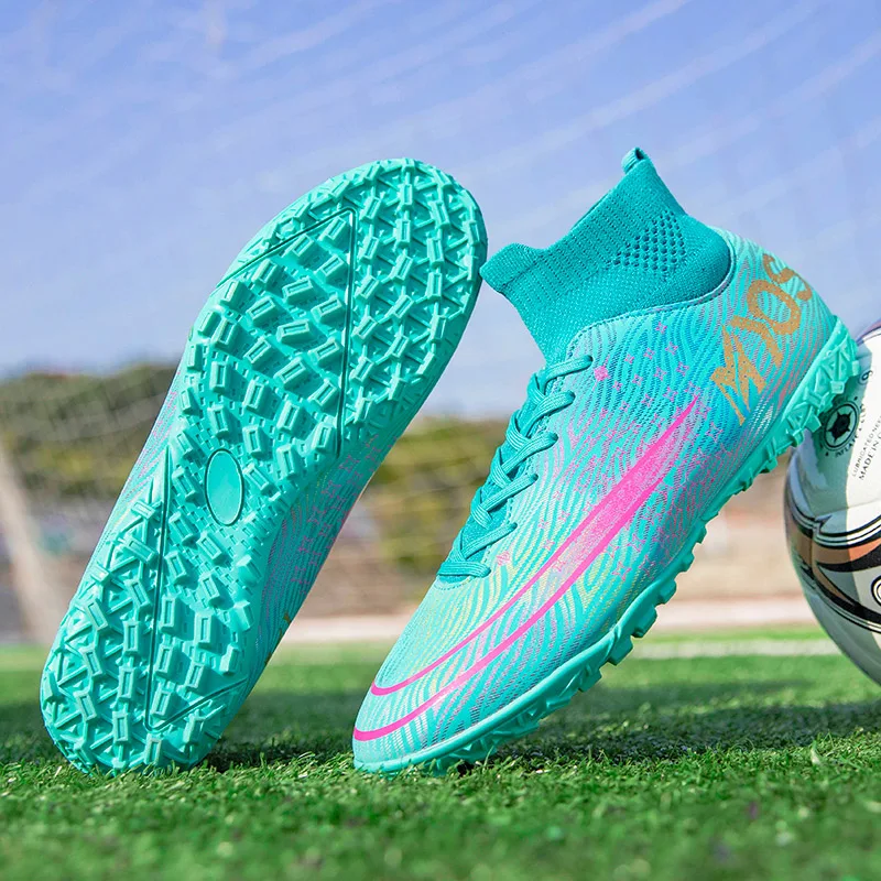 SENAGE High Quality  Men's Soccer Shoes TF/FG High Ankle Breathable Football Shoes Outdoor Professional Training Football Boots