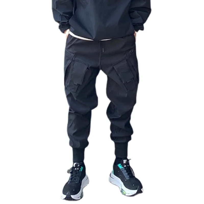 Шаровары мужские с карманами повседневные брюки эластичным поясом уличная