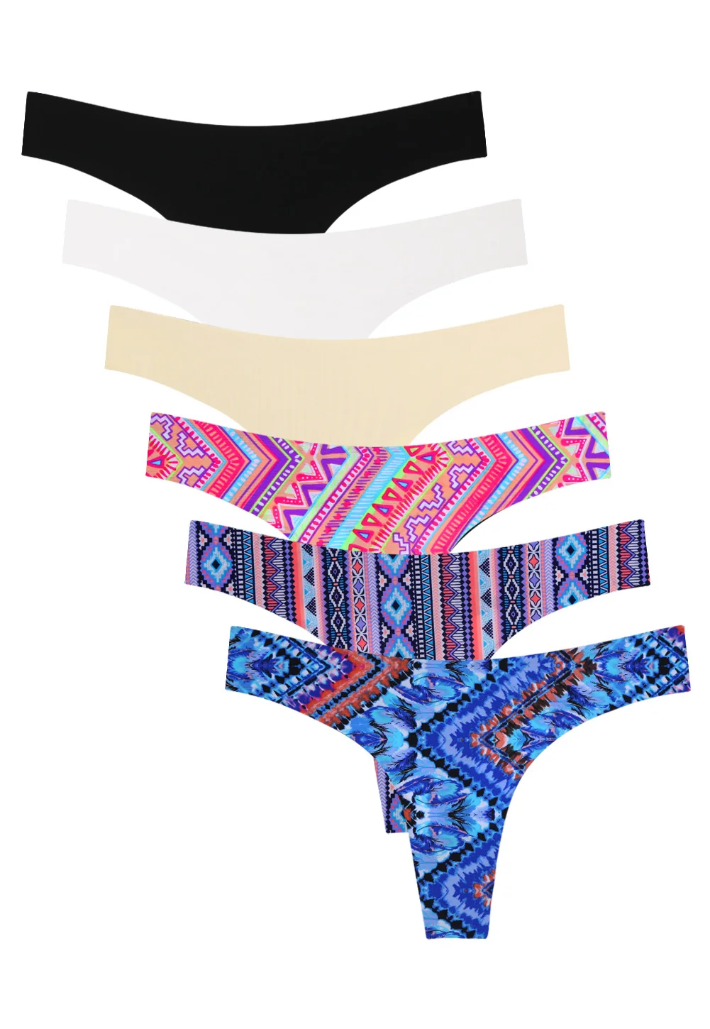 

Wealurre Women's Microfiber Low Rise No Show Thong Panties