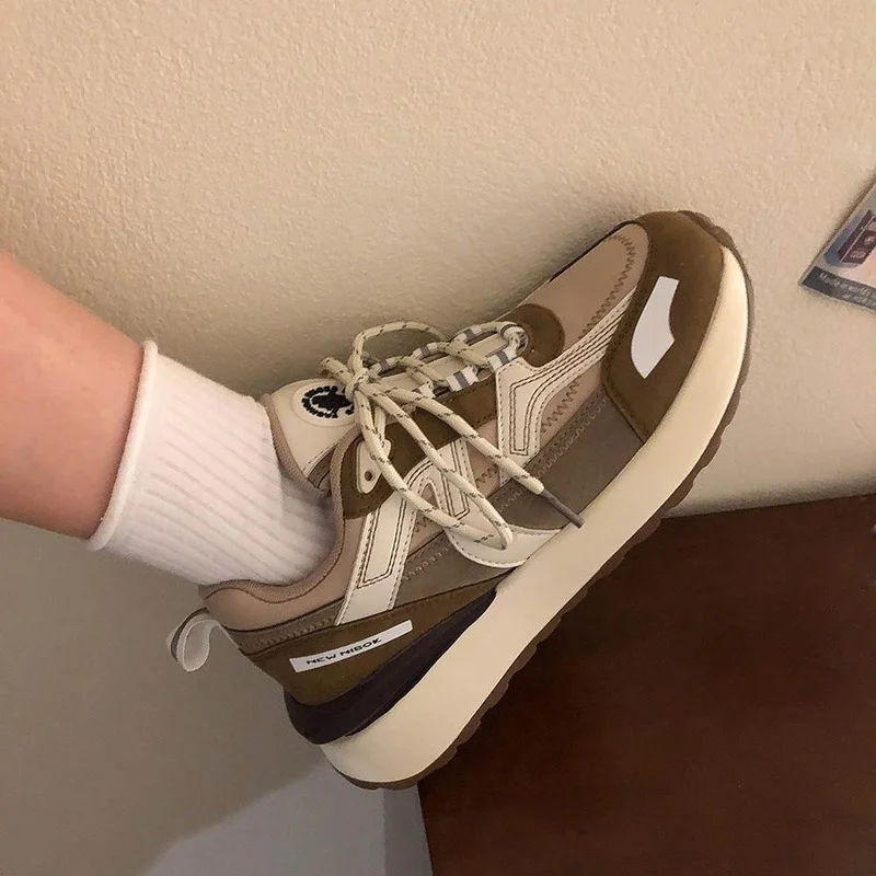 Fashion Sports Zapatillas Mujer Casual Sneakers for Women 2021 Patchwork Autumn Hiking Ladies Shoes Daily Comfortable Footwear