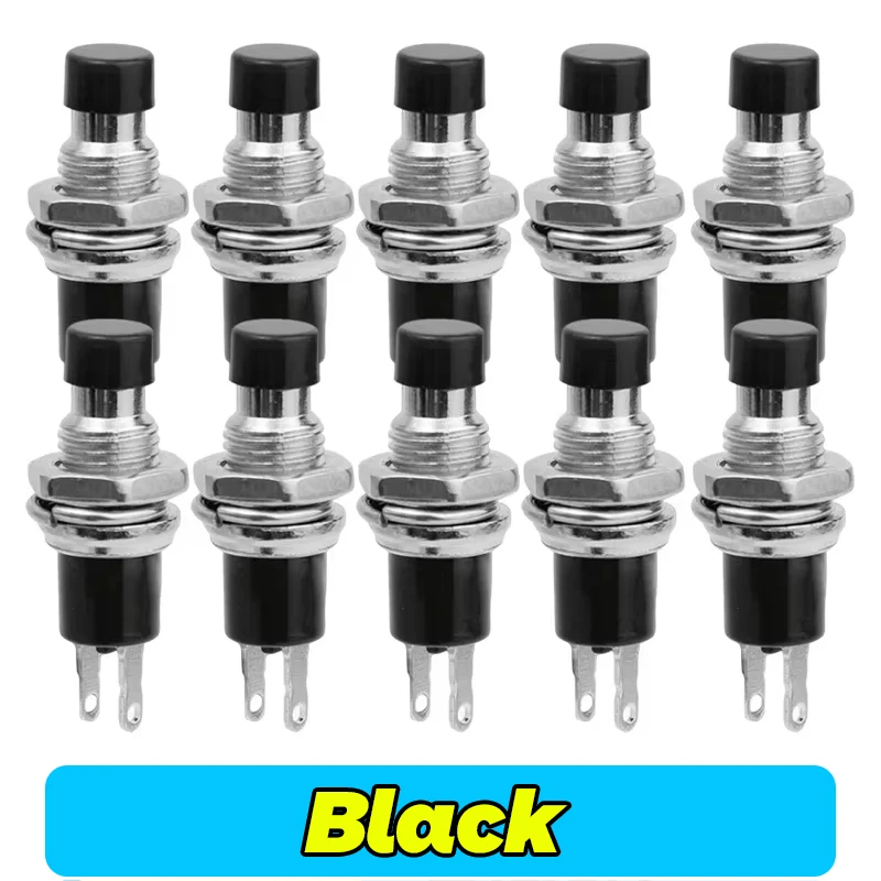 100-5 шт. 2 контакта мгновенный кнопочный переключатель сброса Jog Lock Бесплатный переключатель 3A 220 В переменного тока SPST мини-кнопка нормально открытый