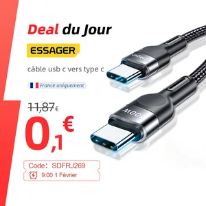 Кабель зарядный Essager USB Type-C на USB C, 100 Вт, 3 м