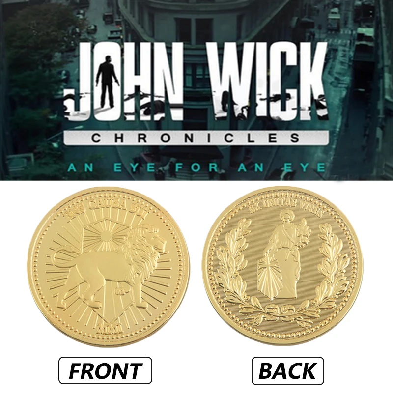 

Movie John Wick Coin Continental Hotel Gold Coin Cosplay Keanu Reeves Hotel Metal Alloy Coins Fan Collection Gift Costume Props