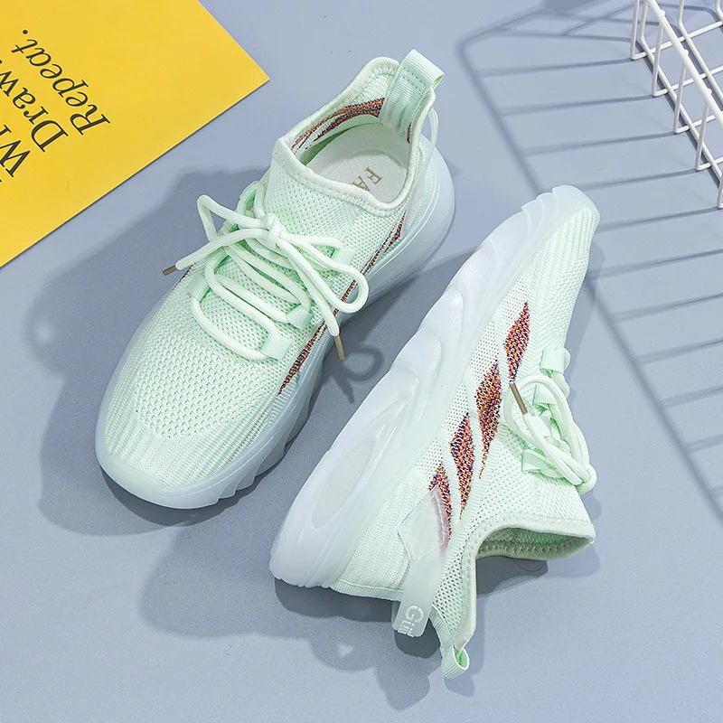 Weaving Women's Shoes 2022 Ins Korean Summer New Sports Shoes Female Students Breathable Leisure Fitness Running Shoes Women