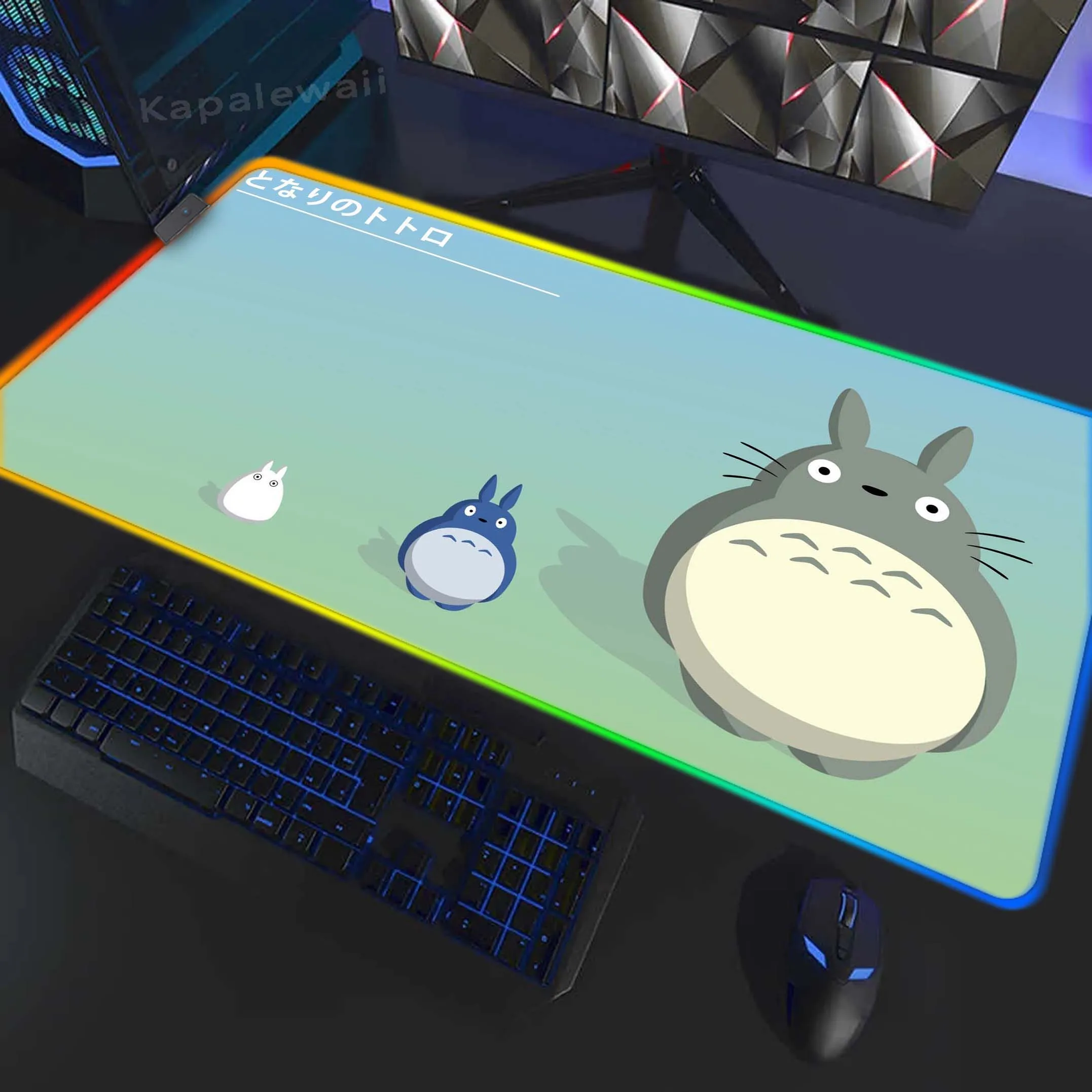 

Totoro LED Computer Soft Mouse Mat Locking Edge Mousepad XXL 400x900mm Large Keyboard Pads Desk Mat Backlight Gaming Mouse Pad