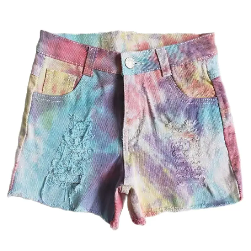 Поставщик детской одежды оптом RTS Tie Dye с карманами на пуговицах Fray летние