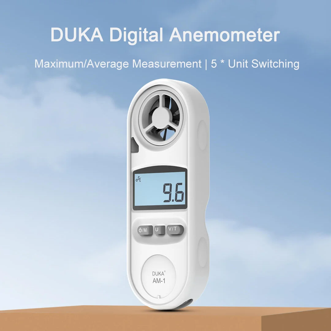 

DUKA AM-1 LCD Digital Anemometer Measuring Instrument Wind Speed and Temperature Measurement Windsurfing Air Wind Tools