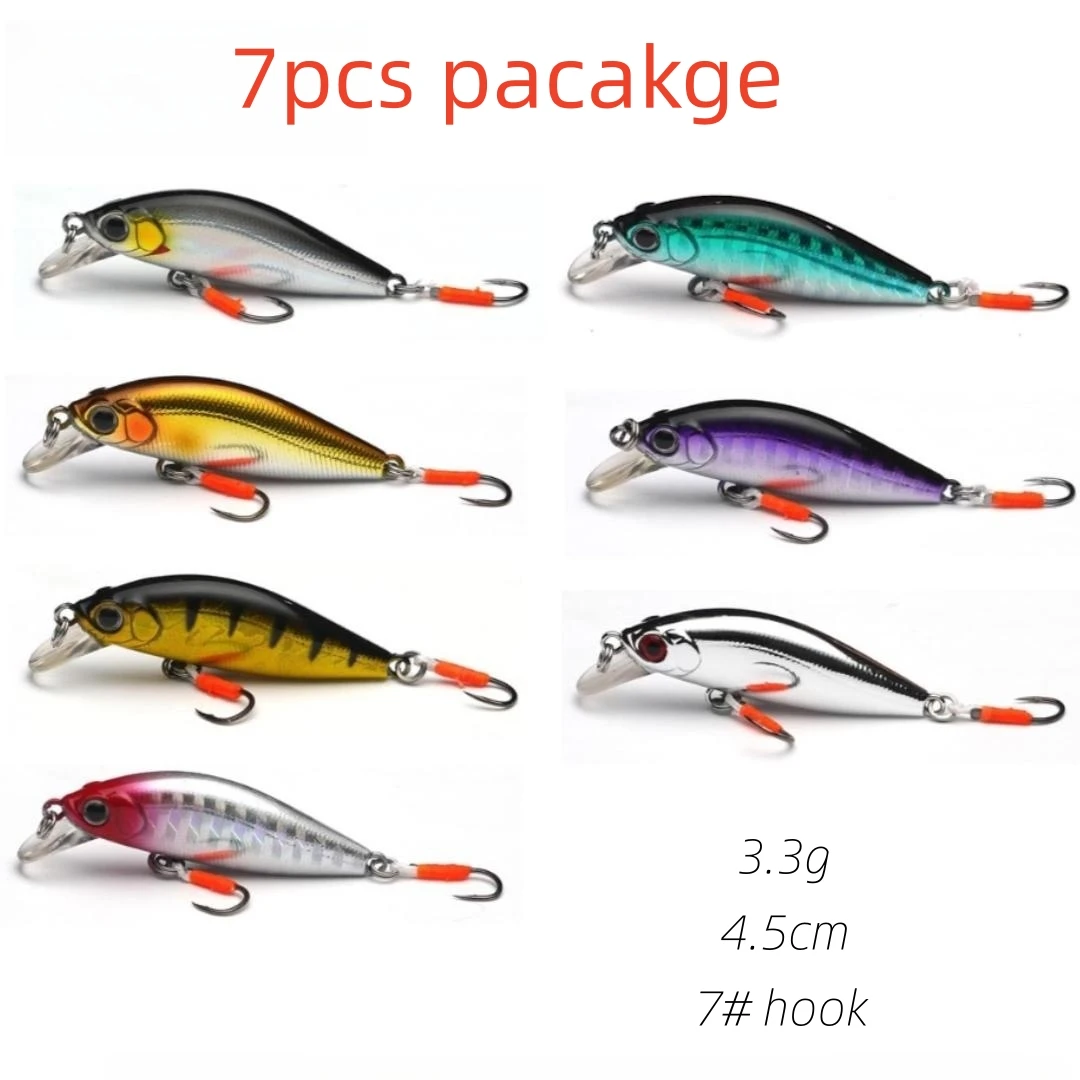 

7pcs Mini Sinking Minnow Fishing Lures 3.3g 4.5cm Japan Jerkbait Perch Pesca Wobblers Hard Deep Diving Artificial Bait Tackle