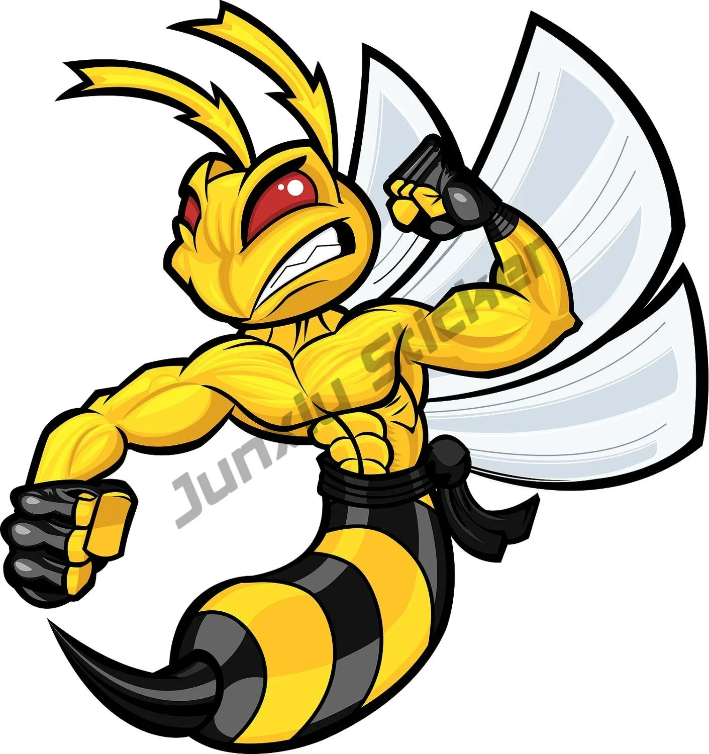 

Прекрасные автомобильные наклейки Angry Hornets Horrible Bee и наклейки, царапины для бампера, окна ноутбука, водонепроницаемые автомобильные наклейки KK13cm