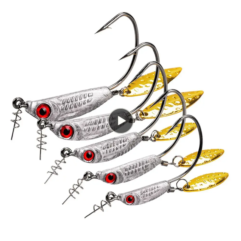 

High Strength Lead Hook Lure Crank Hook Fisheye Wide Belly Gold Slices 10g/pc The Temptation Is Stronger Quick Fix Soft Bait