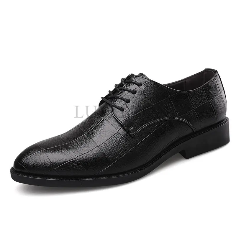 

New Black Men Suit Shoes Party Men's Dress Shoes Italian Leather Zapatos Hombre Formal Shoes Men Office Sapatos Social Masculino