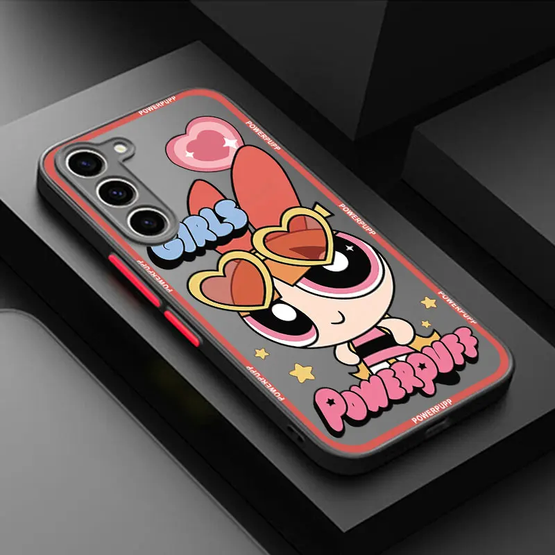 Матовый полупрозрачный чехол для телефона P-Powerpuff Girls Samsung Galaxy S23 S21 S20 FE S24 S22 Ultra S10 Lite