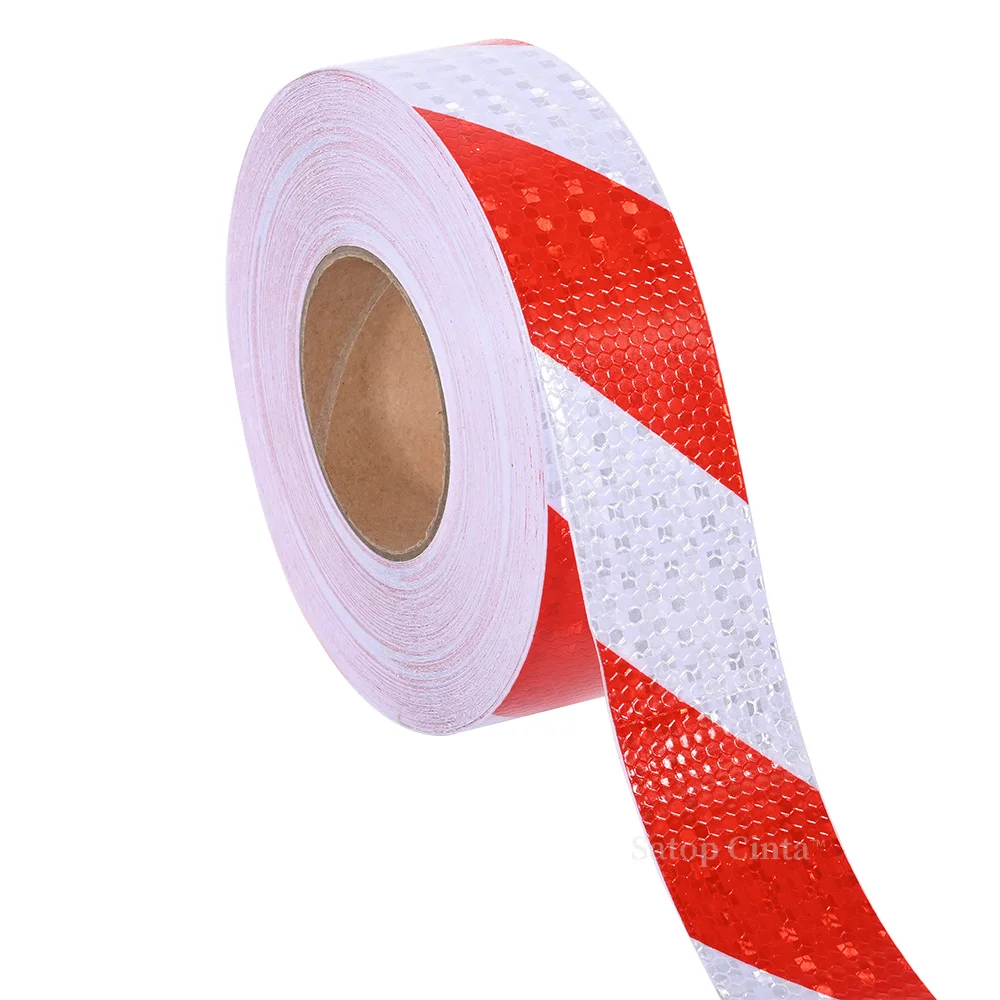 Велосипедная наклейка Красная белая полоса блестящий отражатель для вещей