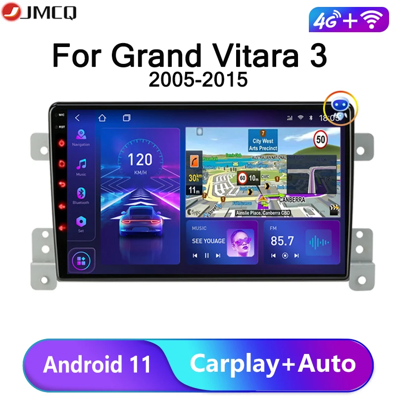 JMCQ Android 11 Auto Radio Für Suzuki Grand Vitara 3 2005-2012 2013 2014 2015 2din Stereo Multimedia