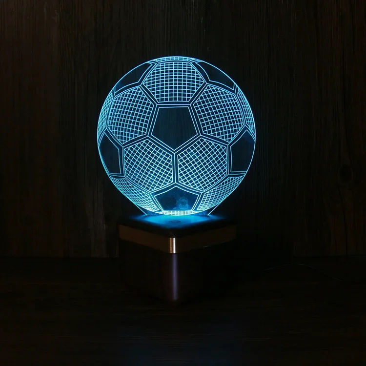 Трансграничный красочный 3D ночник Bluetooth App Control Football RGB Light Креативный подарок