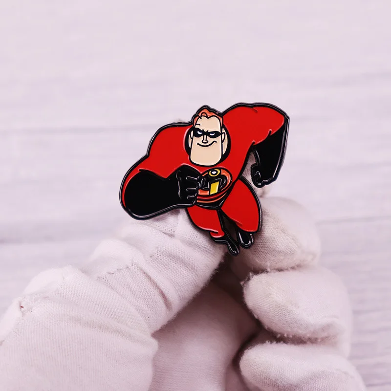 

Disney Brooch The Incredibles Bob Parr Metal Badge Fashion Lapel Pin Bag Decoration Jewellery Gifts for Boys Girls Kids Friends