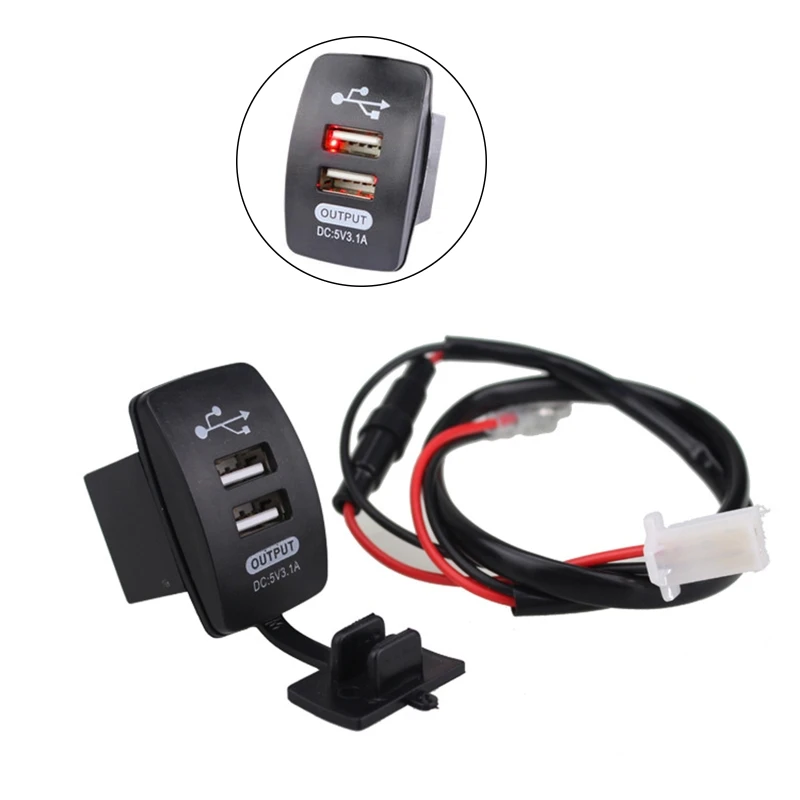 Motorcycle USB Phone Charger Waterproof 12-24V Dual USB Port Power Socket E-bike Handlebar USB Charger Adapter