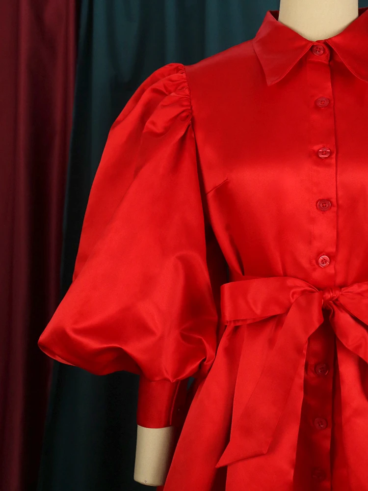 Пышные платья женское бальное платье Элегантное Атласное Платье-рубашка с