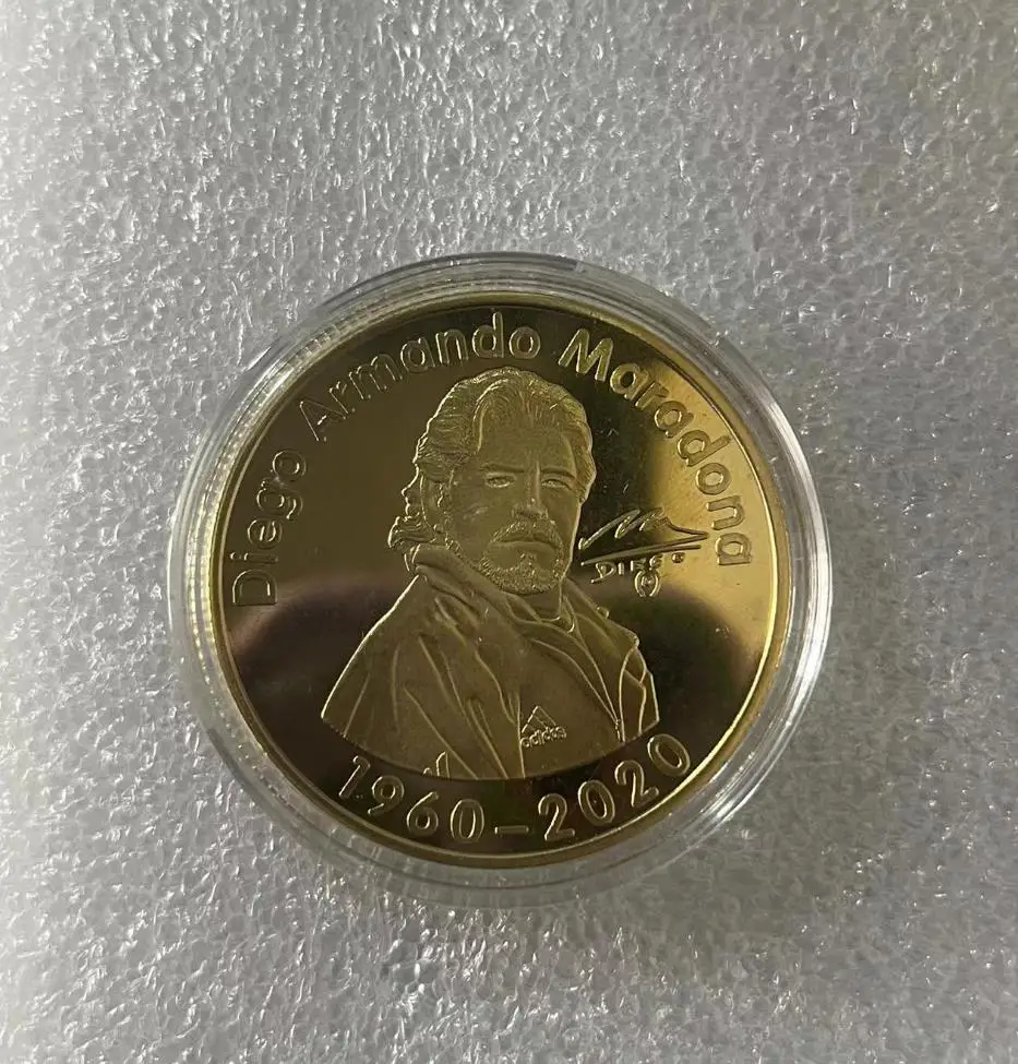 Европейский Король футбола Марадона 1960-2020 Позолоченные Памятные золотые прутки, монета Аргентинской футбольной команды, сувенир. Cx