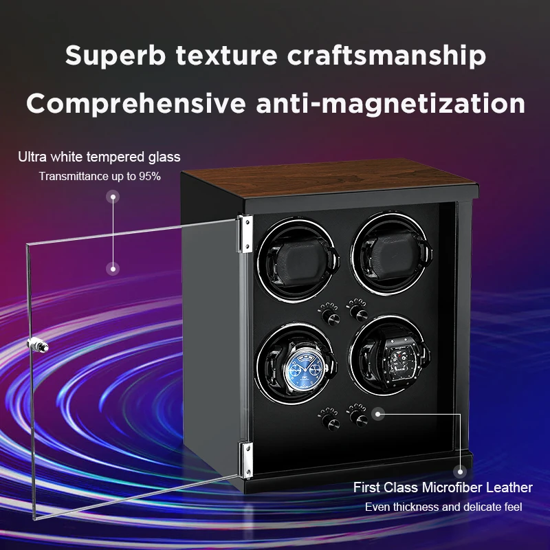 Роскошная намотка для часов из массива дерева с автоматическим вращением и