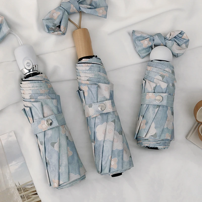 

Women Free Shipping Outdoor Umbrella Rain And Sun Windproof Folding Umbrella Portable Reinforced Regenschirm Household Supplies