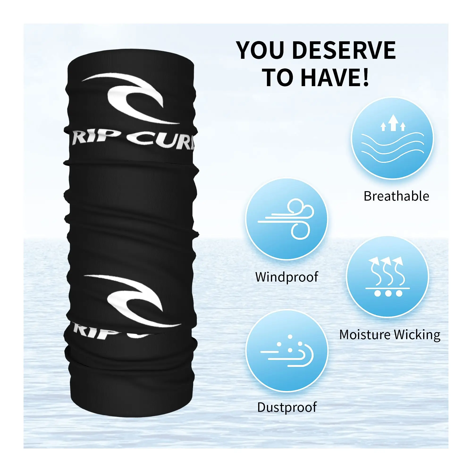 Пользовательские кудри для серфинга рваная бандана гетры катания на лыжах