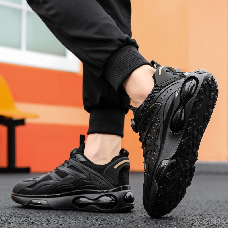 27/5000 черные мужские кроссовки на воздушной подушке осенние дышащие 2024 новые