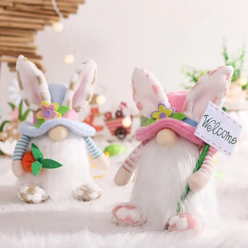 

Easter Faceless Gnomes Bunny Ear Gnomes Table Decorations Plush Easter Decorations Spring Gnome Plush Swedish Tomte Doll Gift