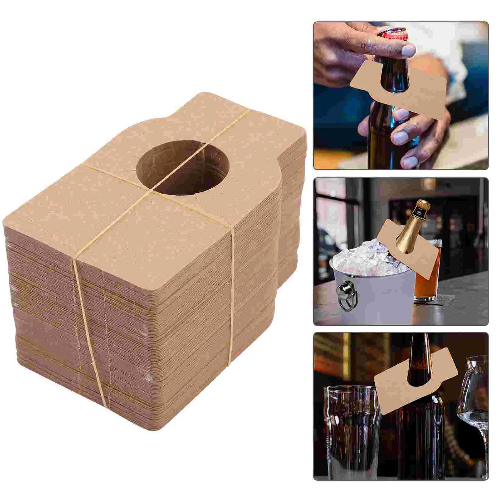 

100pcs Kraft Paper Bottle Tags Rack Hanging Tags Cellar Labels